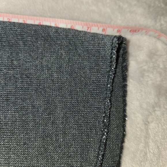 Batwing long sleeve oversized top in grey with metallic overlock seam - Picture 9 of 10